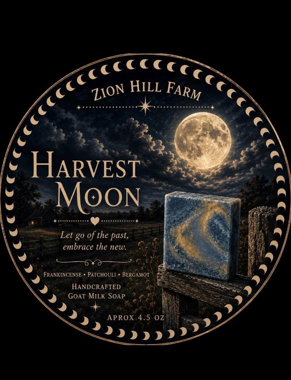 Harvest Moon – Frankincense, Patchouli & Bergamot Goat Milk Soap