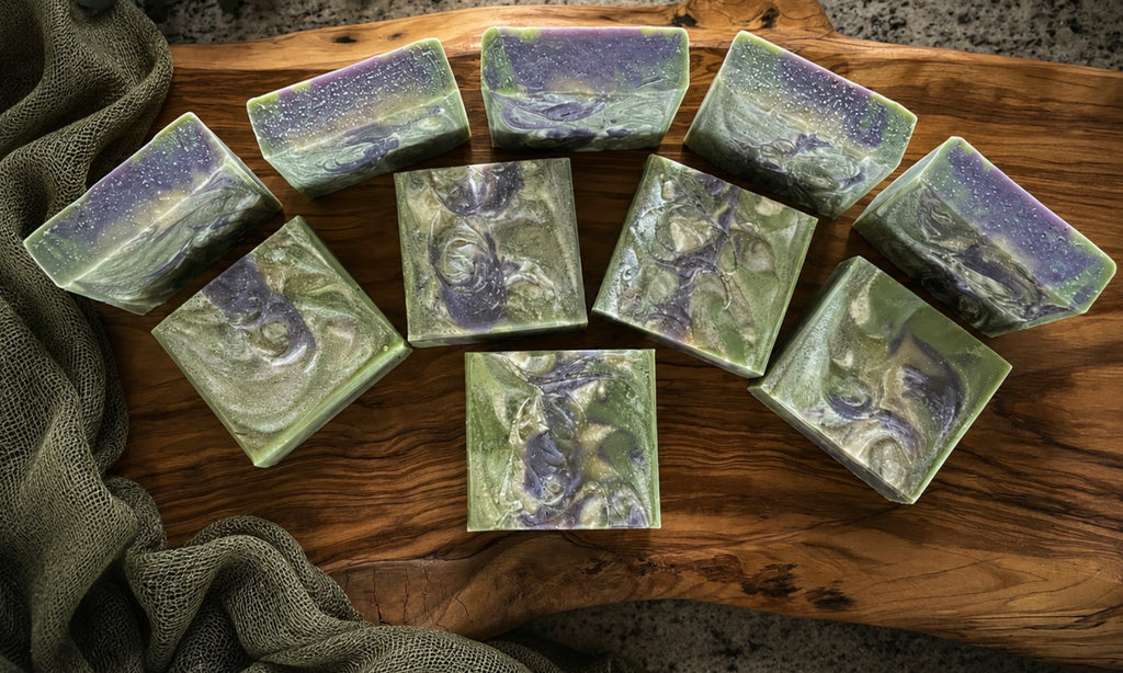 Handcrafted Soap Bar Clover Meadow, Lavender Cedarwood Aroma, Nourishing Tallow Formula