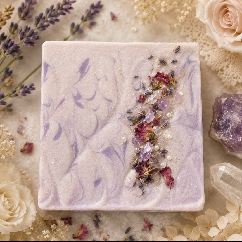 Evening Veil | Lavender, Goat Milk Soap | Handcrafted Natural Soap | Relaxing Botanical Bar | Zion Hill Farm