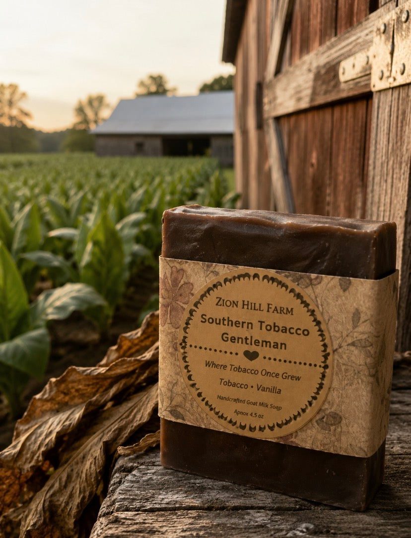 Southern Tobacco Gentleman. Handmade Goat Milk Soap, Tobacco and vanilla. Artisan Cold Process Soap.