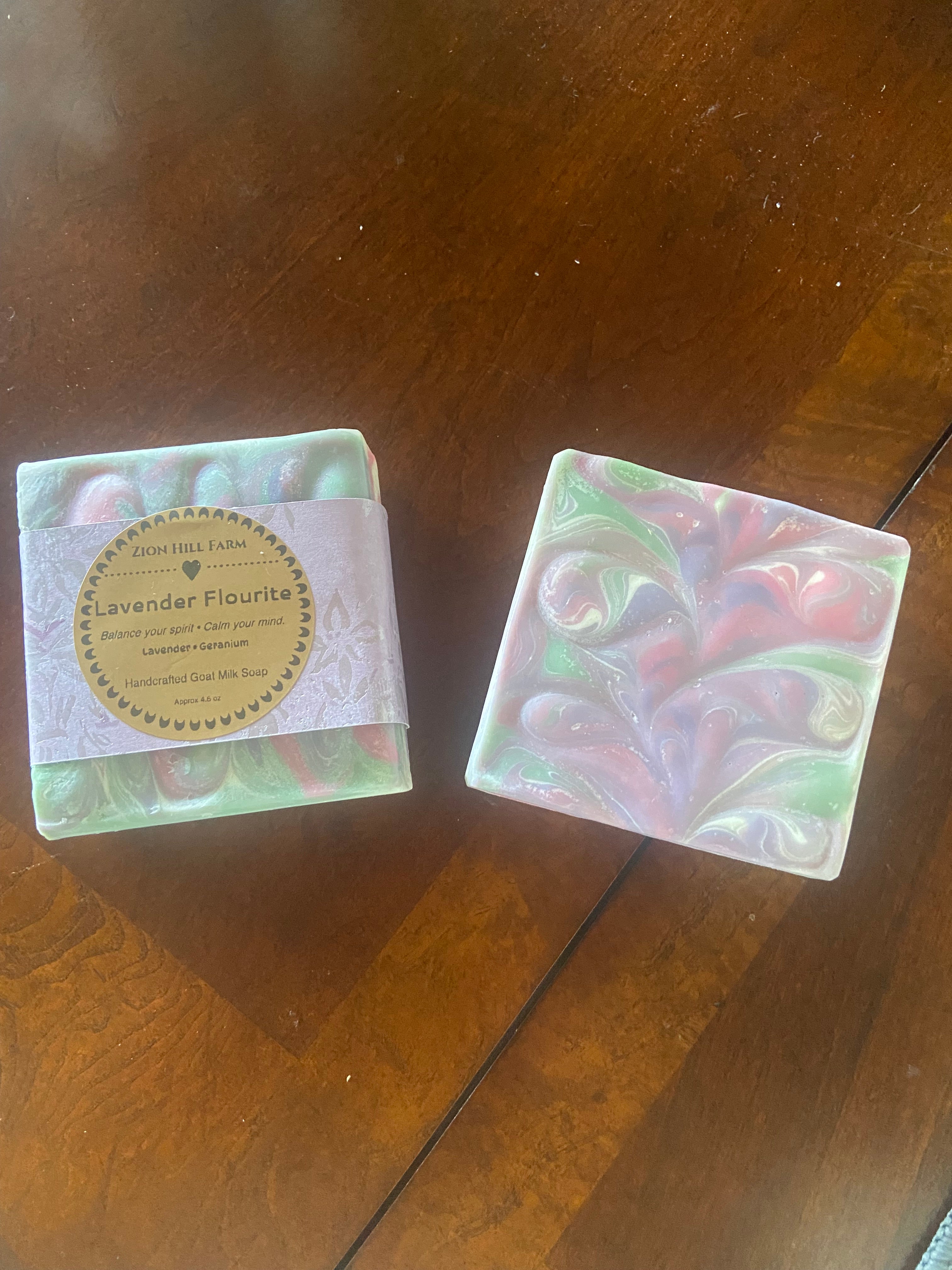 Lavender Fluorite Goat Milk Soap Lavender & Geranium