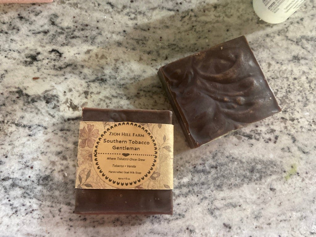 Southern Tobacco Gentleman. Handmade Goat Milk Soap, Tobacco and vanilla. Artisan Cold Process Soap.